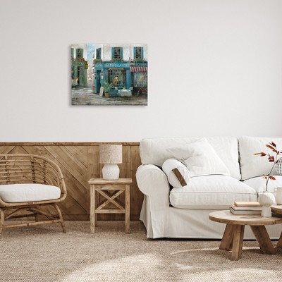 Traditional Blue and White Village Scene Canvas Wall Art, 30 x 24