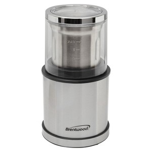 Brentwood 75-Gram Electric Stainless Steel Wet-and-Dry Coffee Bean, Herb, and Spice Grinder with 2 Removable Bowls, CG-162S in Black - 1 of 4