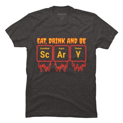 Men's Design By Humans Funny Periodic Element Chemistry Halloween Science By Luckyst T-Shirt