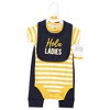 Hudson Baby Infant Boy Cotton Bodysuit, Pant and Bib Set, Hola Ladies - 2 of 4