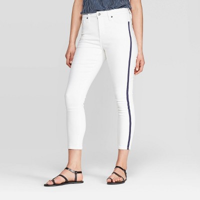 white thread jeans