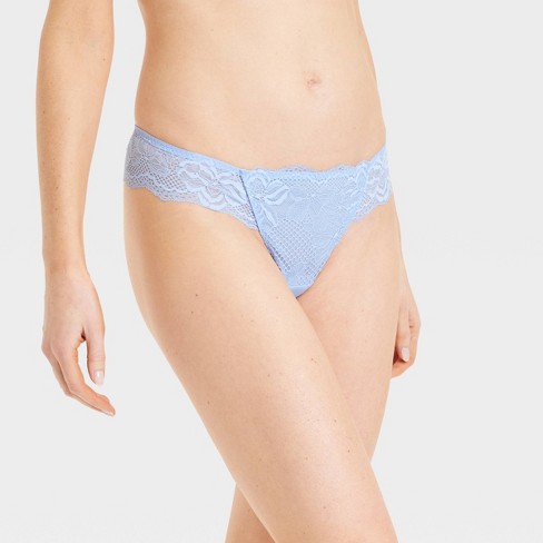 Steve Madden Solid Microfiber Thong w/ Galloon Lace