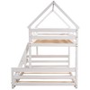 Sapphtopaz Space-Saving Bunk Bed with Slide and Ladder, Simple House Bed Frame with Guardrails for Bedroom, Kids Room - 4 of 4