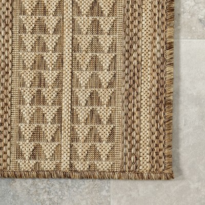Ranya Modern Tribal 4' x 6' Light Brown Synthetic Area Rug