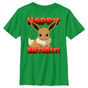 Boy's Pokemon Eevee Happy Birthday Red T-Shirt - 1 of 4