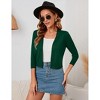 Women's 3/4 Sleeve Open Front Cropped Cardigan Sweater Lightweight Knit Short Bolero Shrugs - 4 of 4