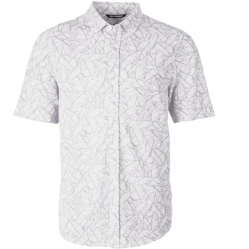 Cutter & Buck Mens Stripe Regular Fit Short Sleeve Collared Polo Shirt -  Gray Large