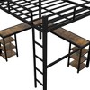 NicBex Full Bunk Bed with Wood Desk Loft Bed Metal Frame Bed Frame with 2 Storage Shelves, Guardrails and Ladders, No Box Spring Required - 4 of 4