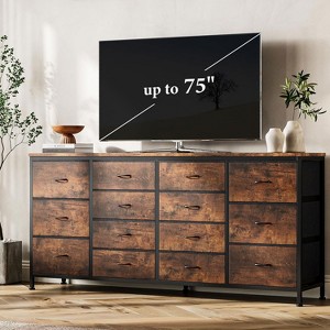 Whizmax 63" W Dresser TV Stand for 65-75 Inch TV, 14 Drawer for Bedroom,Living Room with Power Outlets, Large Long Fabric Dresser Entertainment Center - 1 of 4