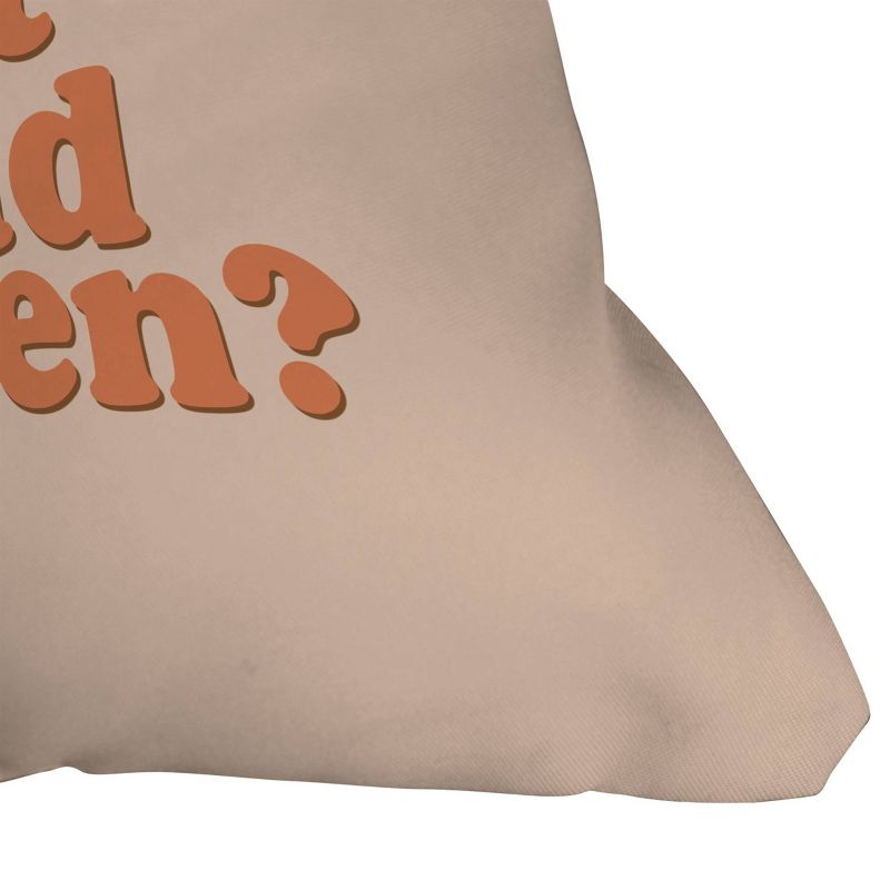 Dirty Angel Face 'What's the Best that Could Happen' Square Throw Pillow Orange/Cream - Deny Designs, 4 of 6