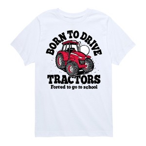 Boys' - Instant Message - Born To Drive Tractors Forced To Go To School Short Sleeve Graphic T-Shirt - 1 of 4