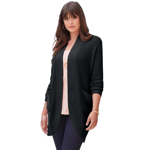 Women's waffle knit cardigan hotsell