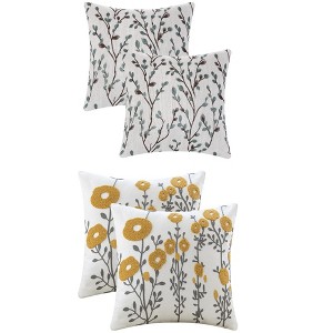 REGALWOVEN 4 Pcs Floral Decoration Throw Pillow Cases for Outdoor Indoor - 1 of 4