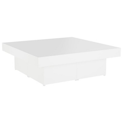 vidaXL Coffee Table White 35.4"x35.4"x11" Engineered Wood
