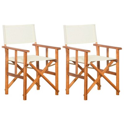 vidaXL Director foot s Chairs 2 pcs Solid Acacia Wood