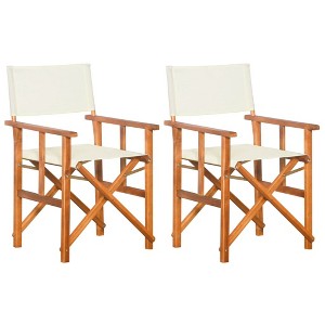 vidaXL Director foot s Chairs 2 pcs Solid Acacia Wood - 1 of 4