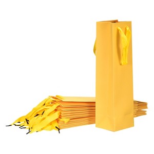 Unique Bargains Sturdy Paper Satin Rope Handle Reusable Fashionable Wine Gift Bags 24 Pcs - 1 of 3