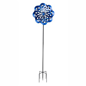 Teamson Home 70" Metal Kinetic Floral Wind Spinner: Solar LED, Freestanding, Garden Decor - 1 of 4