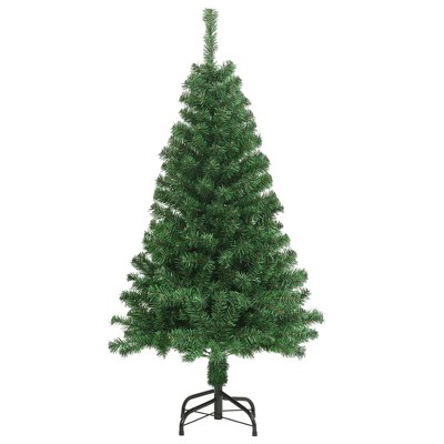 vidaXL 4-ft Artificial Christmas Tree with Thick Branches, Sturdy Metal Stand, Green PVC Material, Suitable for Indoor and Outdoor Use