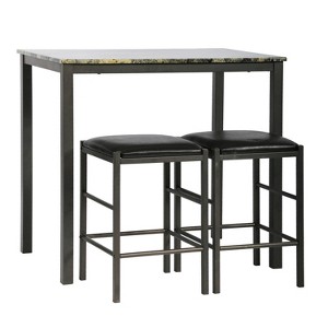 BestMasssage Modern Dining Table Set Kitchen Table and Chairs with Marble Top for Small Spaces, Brown - 1 of 4