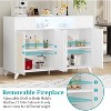 coucheta 2 Drawers Rattan Cabinet with Power Outlet and LED Lights, Boho Sideboard Buffet with Large Storage Space, for Living Room, Dining, Hallway - 4 of 4