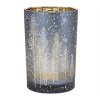 Navy Pine Tree Glass Candle Holder (Set of 2) - 3 of 4