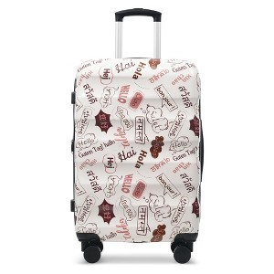 Whisen Hardshell Carry-on Suitcase with TSA Lock and Dual Spinner Wheels - White - 1 of 4