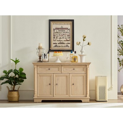 MOEPISY Farmhouse Style Kitchen Storage Cabinet, Large Cabinet with Drawers and Doors, Wood