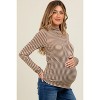 Pinkblush Mocha Striped High Neck Maternity Long Sleeve Top - 3 of 4