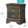HomeStock Grey Nightstand 24x22x16 with One Drawer, Compact Bedside Table for Storage and Modern Stylish Bedroom Accent Furniture - 2 of 4