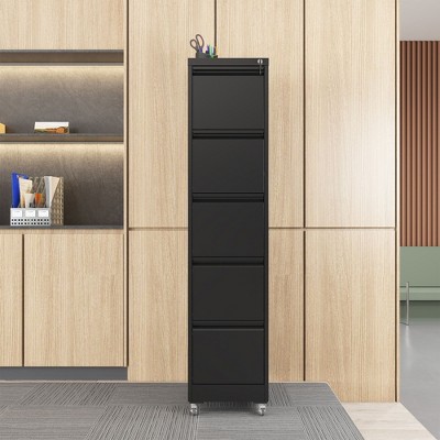 NicBex Locking File Cabinet with Drawers, Metal Space Saving Vertical Cabinet for Home & Office, Fits Letter/A4/Legal Files, Assembly Required, Black