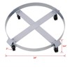 DSVIMOY 2Pcs Drum Dolly for 55 Gallon Drums, Barrel Dolly with 4 Swivel Caster Wheels for Workshops, Factories, Warehouses, Silver, 24"*24"*5.8" - 3 of 4