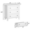 3 Drawer Dresser ,  Wood Chest of Drawers Bedroom Dresser, Rustic Small Drawers Dressers Nightstand Wooden Closet Storage Cabinet - 2 of 4