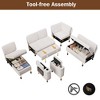 Vipbear  sofa, with a pull-out bed, 5-seat sofa, adjustable backrest, storage space, small table and cup holder, tool-free assembly - 4 of 4