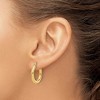 Black Bow Jewelry 3mm Round Hoop Earrings in 14k Yellow Gold, 20mm (3/4 Inch) - 4 of 4