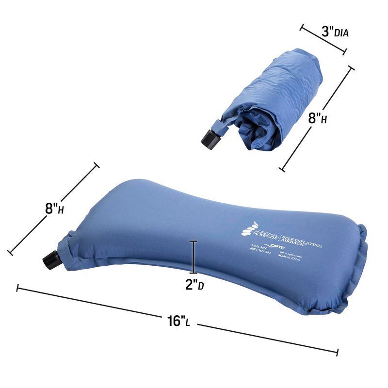 The Original McKenzie Self-Inflating AirBack Lumbar Support by OPTP - Low Back Support Pillow, Inflatable Lumbar Pillow, and Compact Travel Pillow, 3 of 6