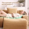 AENKYO Teddy Fabric Modular Deep Seat Sofa, 2 Pillows No Assembly Required Plush Boneless Sectional with Anti-Slip Base, Camel - 3 of 4