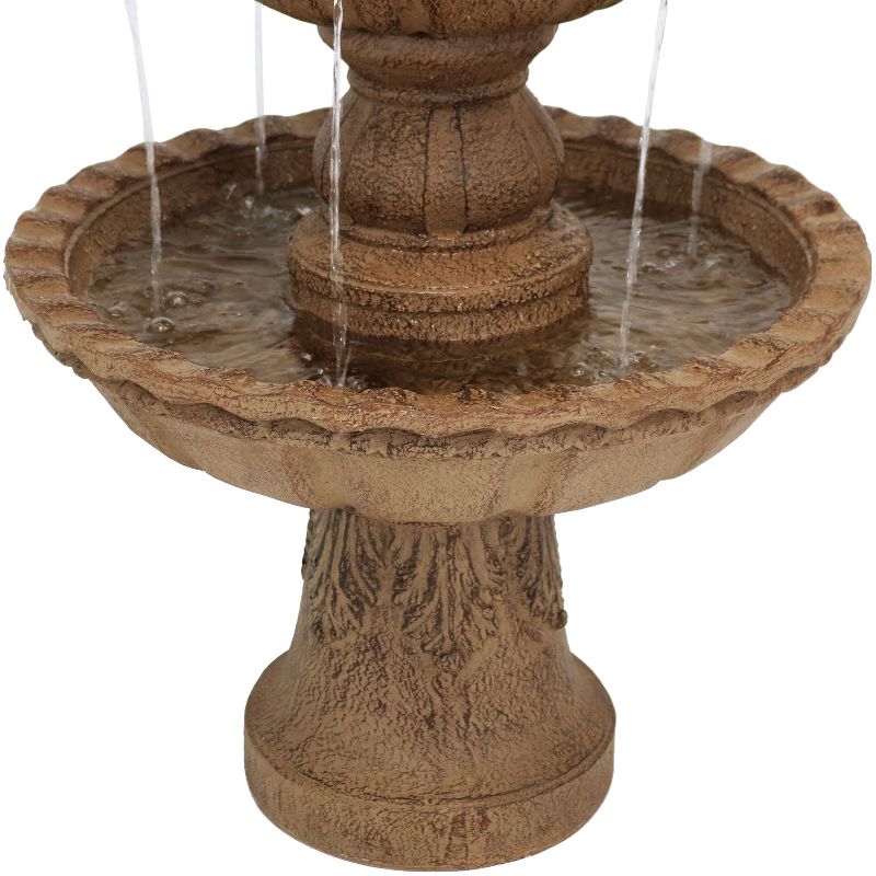 Sunnydaze 52"H Electric Fiberglass and Resin 4-Tier Pineapple Top Outdoor Water Fountain, 6 of 12
