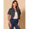 INSPIRE CHIC Women's Casual Open Front 3/4 Sleeve Collarless Business Blazer Cardigan - 4 of 4
