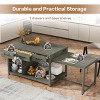 KTMBDW Kitchen Island, Kitchen Island on Wheels with 3 Storage Drawers and Cabinets, Wood Portable Island for Dinning Room - 3 of 4