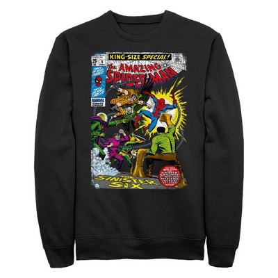 Men's Marvel: Spider-Man Sinister Six Comic  Sweatshirt - Black - X Large