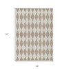 Taupe And Ivory Geometric Washable Indoor Outdoor Area Rug - 3 of 4