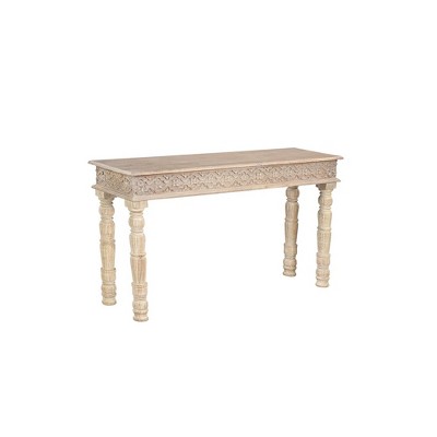 Taran Designs,Eldris Carved Solid Wood Console Table