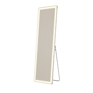 HomeRoots 60" Clear Lighted Freestanding and Wall Mount Frameless Full Length Mirror - 1 of 4