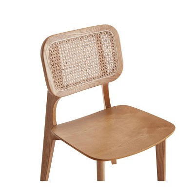 Versailles Natural Cane and Ash Wood Ergonomic Side Chair