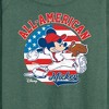 Women's - Disney - Mickey Americana Baseball Lightweight French Terry Wide Neck Long Sleeve Shirt - 2 of 4