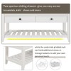 Lyngins Wooden Shoe Storage Bench, Entryway Bench with 2 Sliding Drawers & Gridded Rack, Ottoman Bench with Storage, Foot Stool with Cushion - 4 of 4