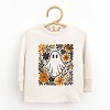 Ghost Floral Orange - Toddler Long Sleeve Graphic Tee and Youth Long Sleeve Graphic T-Shirt - 2 of 3