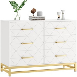Nasitip 6 Drawer Dresser for Bedroom, TV Stand Dressers Chest of Drawers Large Wood Dresser for Storage and Organization - 1 of 4