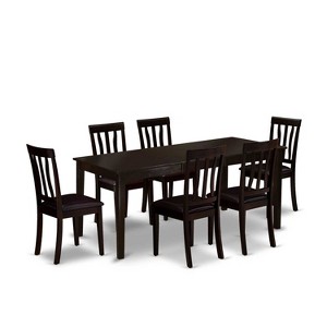 Modern Dining Set - Table with Leaf & 6 Chairs - Kitchen Dining Room Furniture - 1 of 4